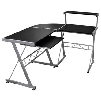 vidaXL Vidaxl - Escritorio De Esquina Madera Contrachapada Negro 132x112x99cm