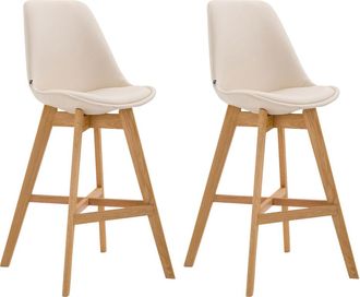 Clp Clp - Set De 2 Taburetes Cannes En Simil Cuero Crema Natural