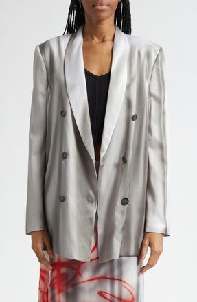 Diesel G-Avina Double Breasted Satin Blazer in White at Nordstrom, Size 0 Us