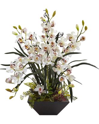 Nearly Natural Cymbidium Orchid Silk Arrangement
