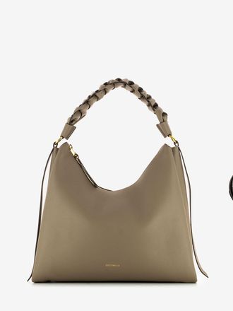 Coccinelle Borsa a spalla in pelle manico treccia marrone