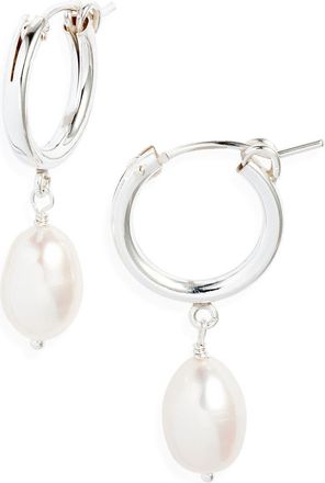 Set & Stones Adelle Keshi Pearl Hoop Earrings in Silver at Nordstrom