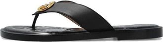 Gucci (WMNS) Gucci Interlocking G thong sandal Black Leather 695207-A3N00-1000
