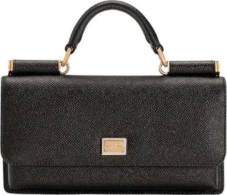 Dolce & Gabbana Handbags, female, Black, Size: ONE SIZE Mini Handbag in Dauphine Leather