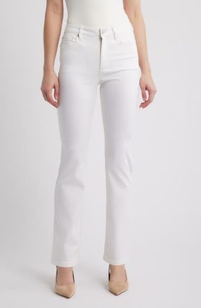 Anne Klein Leo High Waist Bootcut Jeans in Soft White at Nordstrom, Size 12