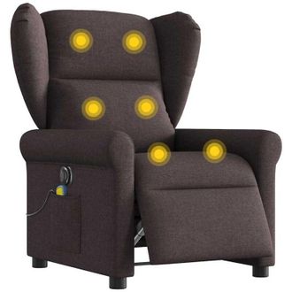 vidaXL Vidaxl - Sill&oacute;n Reclinable De Masaje El&eacute;ctrico Tela Marr&oacute;n Oscuro