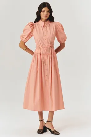 Exquise Kamryn Midi Dress in Salmon at Nordstrom, Size X-Large