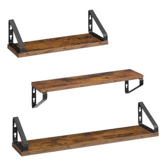 Vasagle Juego de 3 estantes flotantes decorativos de color marr&oacute;n y negro