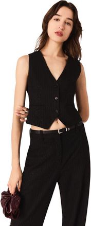 Maje Diamanté tailored jacket in Black at Nordstrom, Size 36 Eu