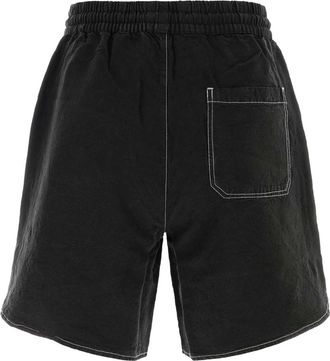 Amiri Mens Black Linen Blend Bermuda Shorts Exterior: Lyocell
