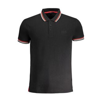 Cavalli Black Cotton Men Polo Mens Shirt