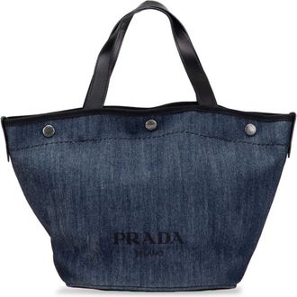 Prada Borsa a tracolla in denim con logo 2013-2025 - Blu