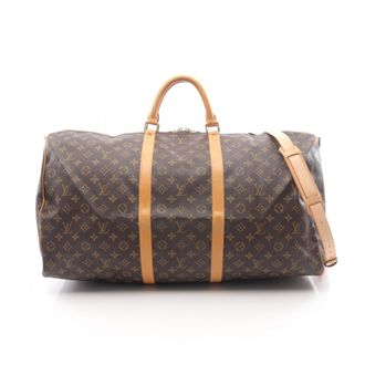 Louis Vuitton Brown Coated Canvas Leather Boston Bag (Pre-Owned)