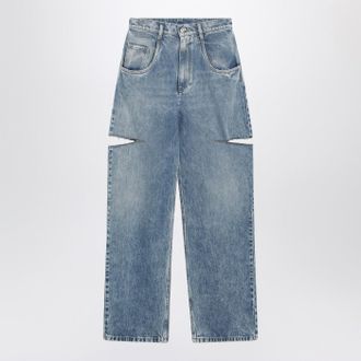 Maison Margiela Loose Blue Jeans With Drawstrings