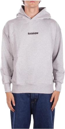 Barrow Grijze hoodie met voor- en achterprint - Heren - Hoodies - Grijs - M - Katoen - Hoodies & sweatvesten
