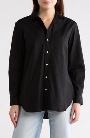 Frank & Eileen Boyfriend Button-Up Shirt in Black Oxford at Nordstrom Rack, Size Xx-Small