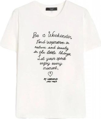 Max Mara Cotton Print T-Shirt Ara - Heren - T-shirts - Wit - S - Katoen - Tops