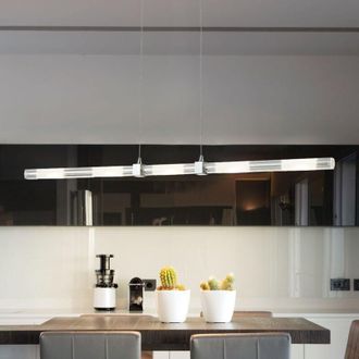 Esto Lampada a sospensione in vetro lampada a sospensione moderna lampada da cucina lampada da sala da pranzo cromo, parzialmente satinato, 5x 3W 240Lm