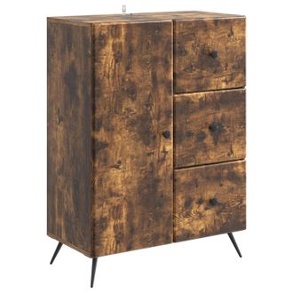 vidaXL Aparador Roble Ahumado 66 X 34,5 X 90 Cm Madera De Ingenier&iacute;a Vidaxl