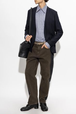 Maison Margiela Wool Blazer, Mens, Navy Blue