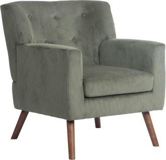 Clp Sill&oacute;n con reposabrazos en pana verde