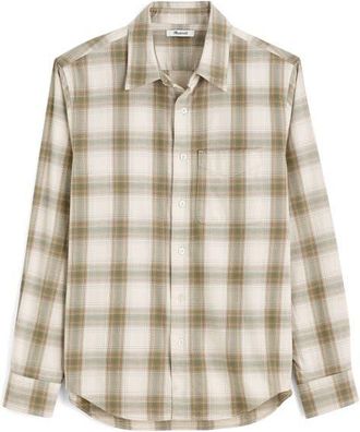 Madewell Plaid Patch Pocket Button-Up Shirt in Pale Dove Ombre Fade Plaid at Nordstrom, Size Xx-Large