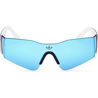 adidas Shield Sunglasses in Matte Palladium /Blue Mirror at Nordstrom