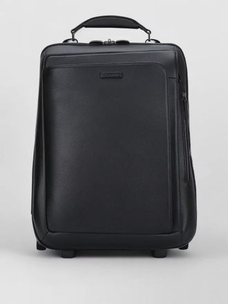 Piquadro cabin leather trolley two wheels handle