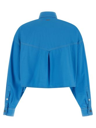 Versace Womens Blue Cotton Blouse