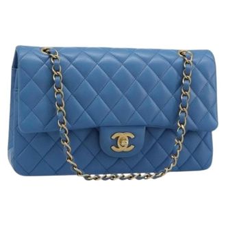 Chanel Pre-owned Vintage Schoudertas - Dames - Pre-owned - Blauw - Maat: ONE Size Leer