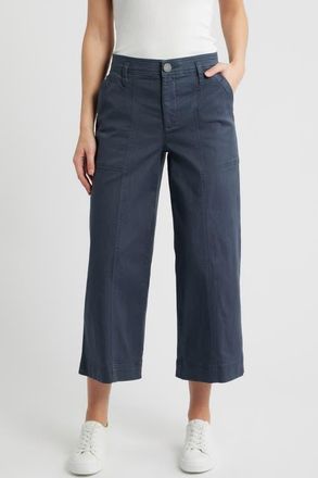 Wit & Wisdom Skyrise Crop Wide Leg Utility Pants in Orion Blue at Nordstrom, Size 12