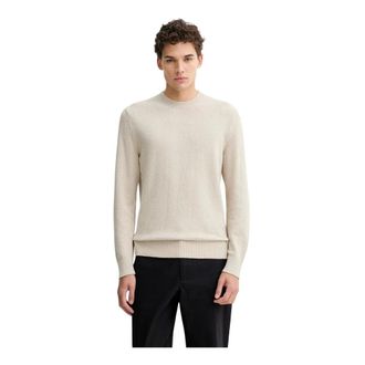 Marc O'Polo Gebreide trui met ronde hals - Heren - Truien - Beige - Maat: L Katoen