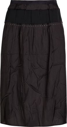 Maison Margiela Layered Satin Midi Skirt - Black - 38 (UK6 / XS)