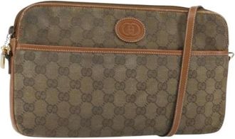 Gucci Pre-owned Cross Body Bags, female, Brown, Size: ONE SIZE Pre-owned Vintage Canvas Cross Body Bag