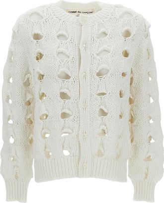 Comme Des Gar&ccedil;ons Cropped Openwork Cardigan