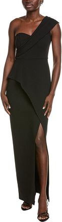 Aidan Mattox One-Shoulder Wrap Column Gown
