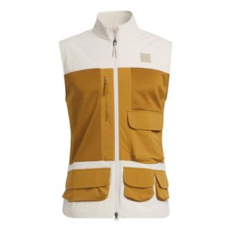 adidas Adicross Full-Zip Golf Vest Beige Brown HS5611