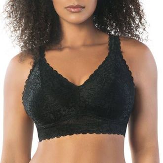 Affinitas Adriana Wire-Free Lace Bralette in Black at Nordstrom, Size 32J