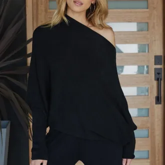 Made in Italy The Iconic Asymmetrical Sweater In Black