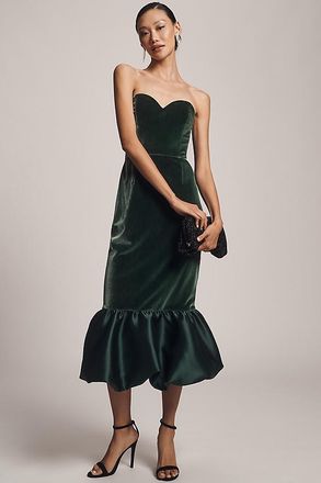 Hutch Laken Strapless Sweetheart Midi Dress