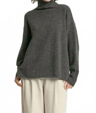 Look by M Slouch Turtleneck Sweater In Charcoal