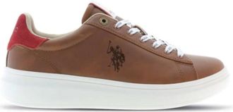 U.S.Polo Association Stijlvolle Leren Schoenen - Heren - Sneakers - Bruin - 45 EU - Schoenen