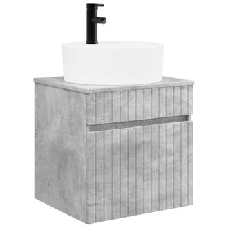 vidaXL Vanidad De Lavabo Montada En La Pared Gris Hormig&oacute;n Vidaxl
