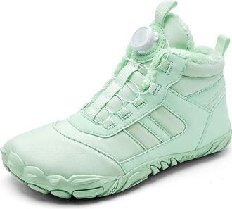 Generic GLDFW Parent-Child Winter Boots Men Women Snow Barefoot Non-Slip Warm Fur Casual Boys/Girls Sneakers Kids Ankle Boots Light Green