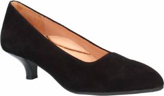 L'Amour Des Pieds Womens Kavan Suede Almond Toe Pump In Black