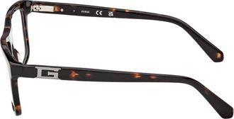 Guess Gu 50369 Rechthoekige Bril - Heren - Brillen - Bruin - 55 MM - Accessoires
