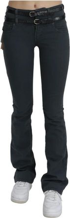 John Galliano Zwarte Slim Flared Denim Jeans - Dames - Skinny Jeans - Grijs - W25 - Denim - Jeans