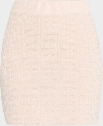 Balmain Monogram Knit Mini Skirt