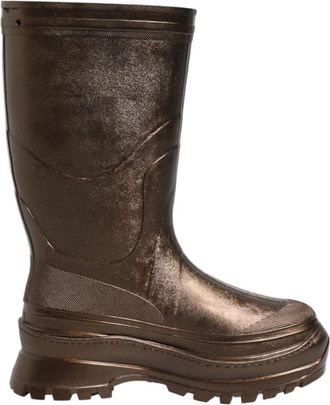 Dolce & Gabbana Metallic Bronze Pull On Rain Boots - Dames - Regenlaarzen - Bruin - 41 EU - Schoenen