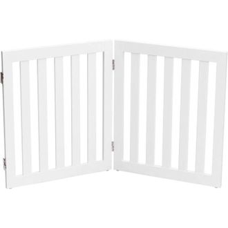 Costway Costway Cerca De Madera 60 Cm Plegable Para Mascotas Cerca Amplia Extra Giratoria A 360&deg;, Barrera Expandible (2 Paneles Blanco)